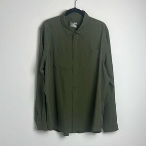 Under Armour Men's Green Chesapeake Long Sleeve Shirt Loose UPF Lightweight XL
